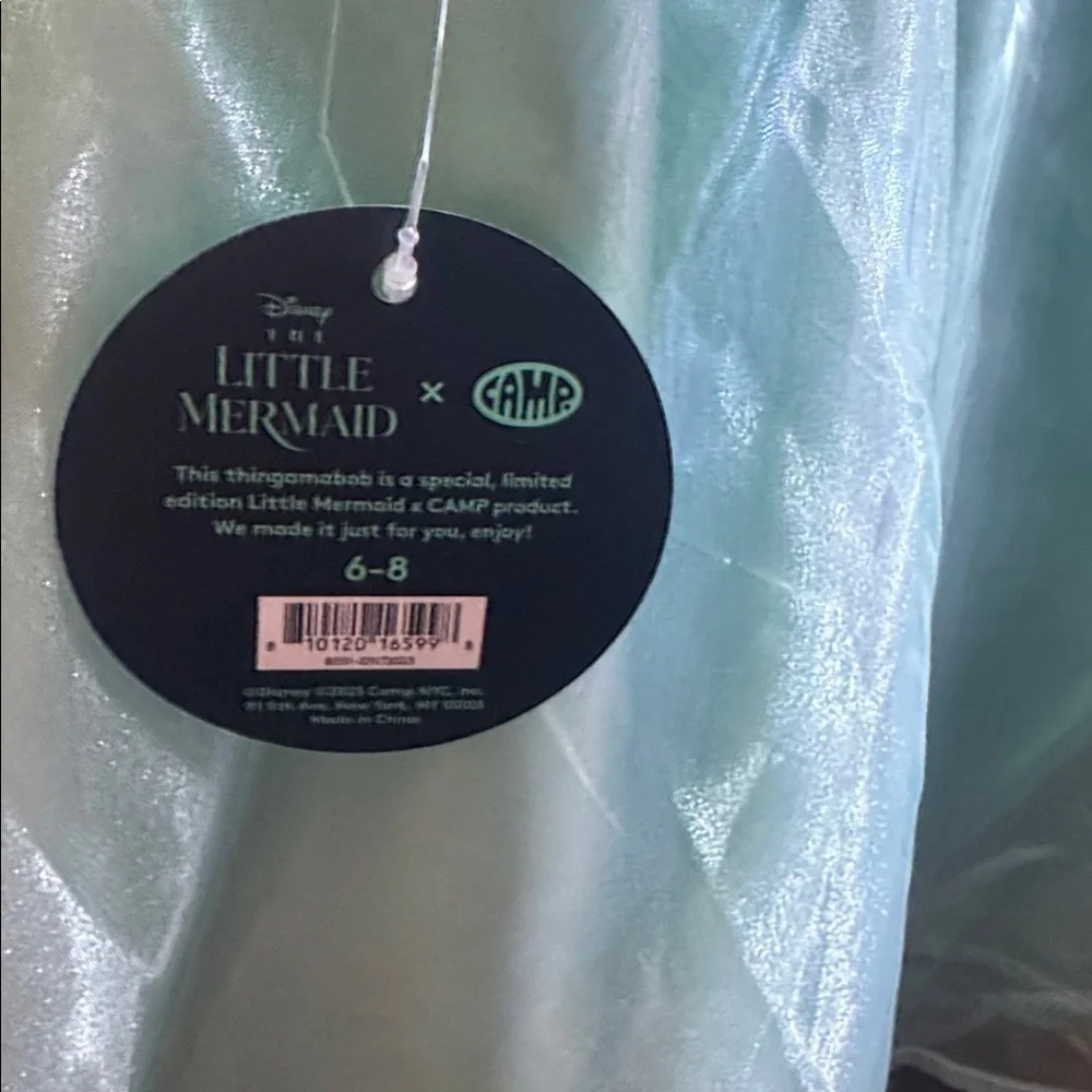 Disney NWT The Little Mermaid X Camp Aqua Teal & Sequins Strapless Dress New